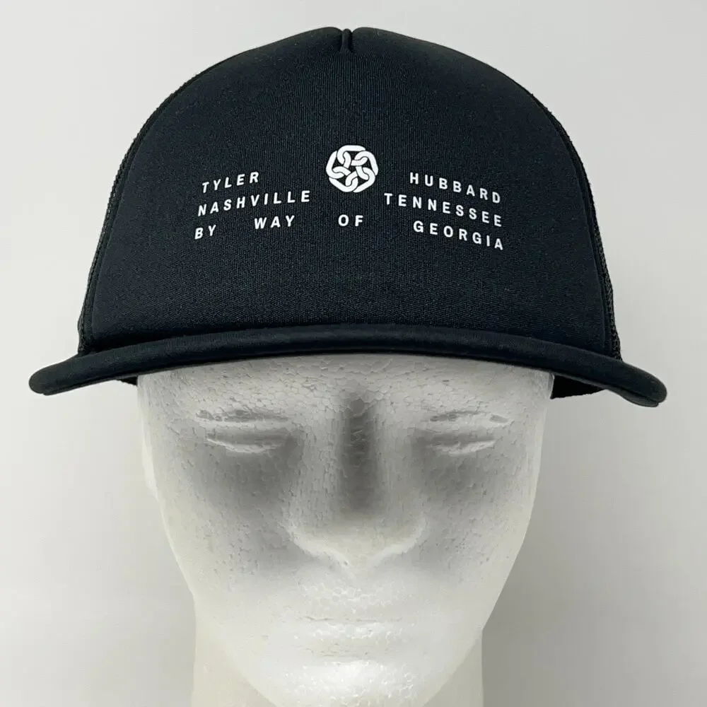 Tyler Hubbard Nashville Via Georgia Trucker Hat Baseball Cap Mesh Snapback Black